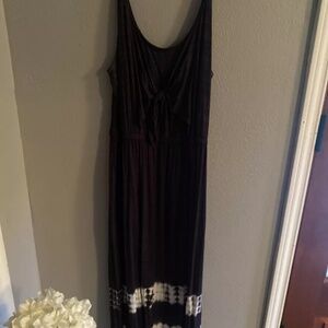 Lane Bryant Womens Maxi Dress 18/20 lPlus Blue Knotted Adjustable Strap Tie Dye